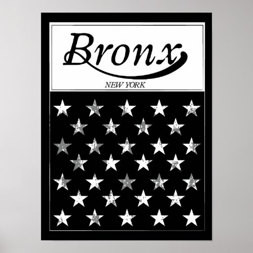 The Bronx  New York American Flag Poster