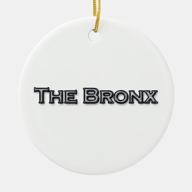 The Bronx New York Text Logo Ceramic Ornament (Front)