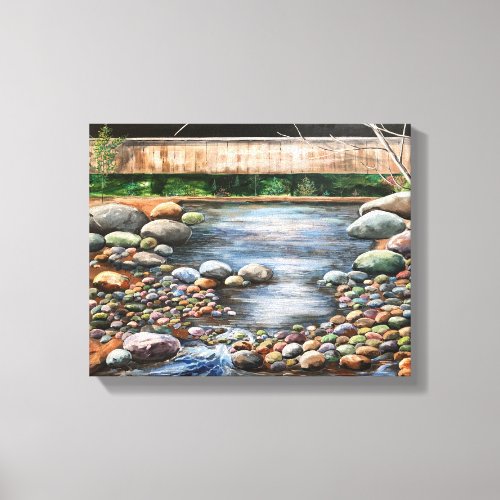 The Brook beautiful clear day streams water rocks Canvas Print