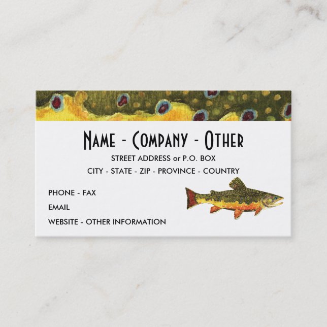 The Brook Trout Business Card (Front)