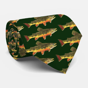 Brook Trout Fly Fishing printing Men'S Long Neck Ties > 57X3.1 inchs,  Durable Ties For Weddings Party Gift Business Durable