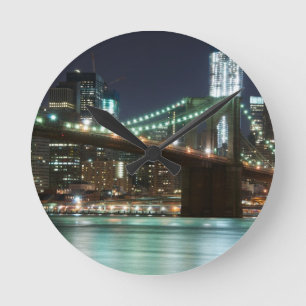 The Brooklyn Bridge - Color Round Clock