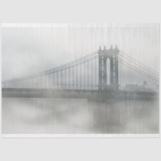 The Brooklyn Bridge in Fog Decoupage Tissue Paper