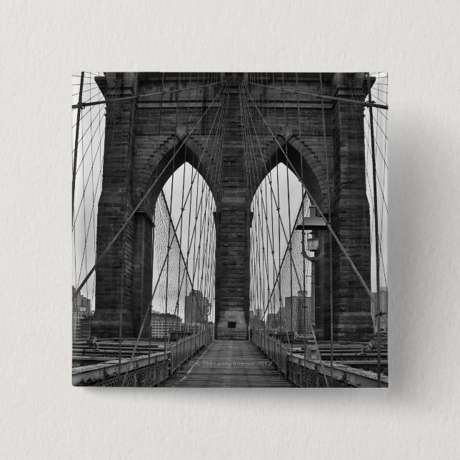 The Brooklyn Bridge in New York City Button (Front)