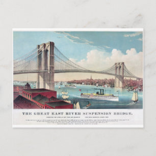 The Brooklyn Bridge in New York City from 1883 Postcard