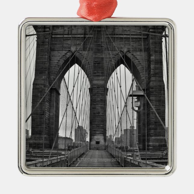 The Brooklyn Bridge in New York City Metal Ornament (Front)