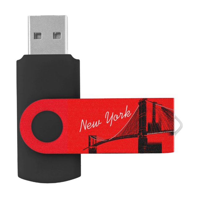 The Brooklyn Bridge New York Design Flash Drive (Opened)