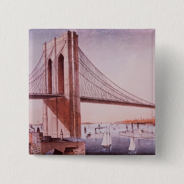 The Brooklyn Bridge Pinback Button (Front)