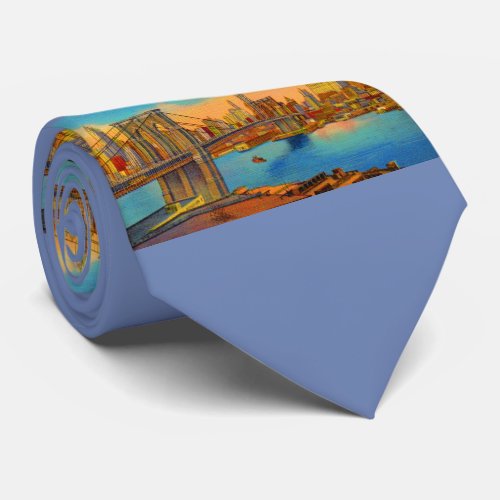 the Brooklyn Bridge print Neck Tie