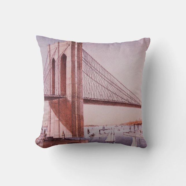 The Brooklyn Bridge Throw Pillow (Front)