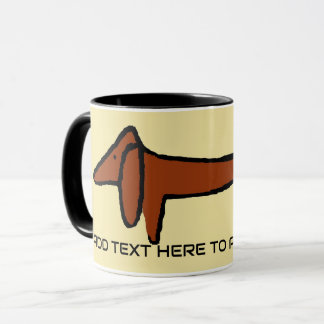The Brown Dachshund, add text, Mug