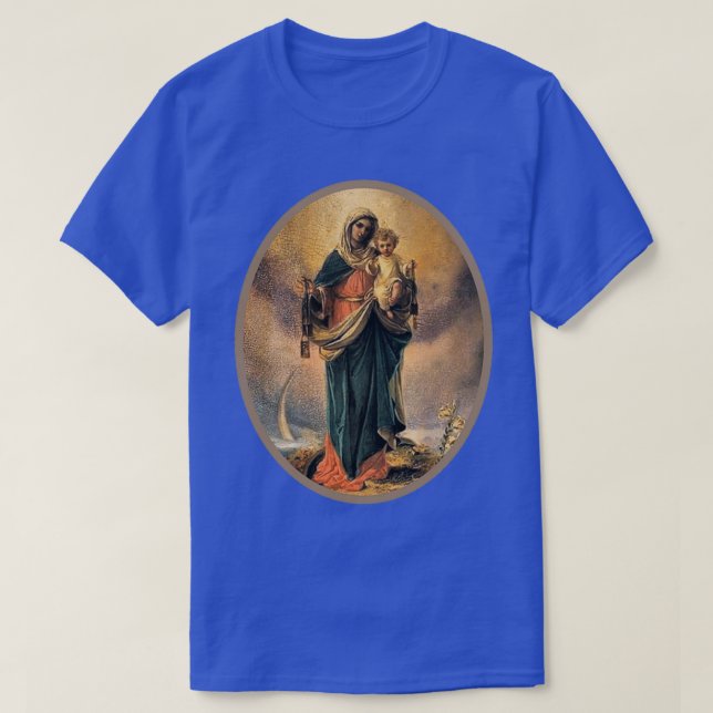 The Brown Scapular Our Lady of Mount Carmel T-Shirt (Design Front)