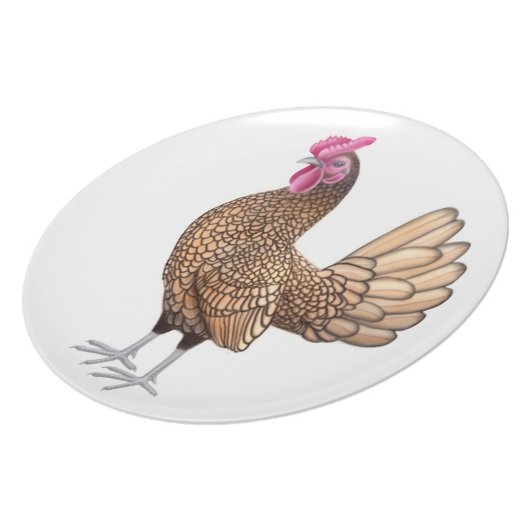 The Brown Sebright Bantam Rooster Plate (Left Side)