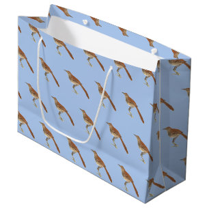 The Brown Thrush or Brown Thrasher, New York Birds Large Gift Bag