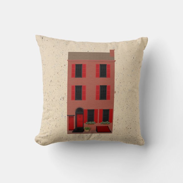 The Brownstone Throw Pillow (Front)