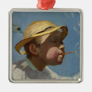 The Bubble Boy (by Paul Peel) Metal Ornament