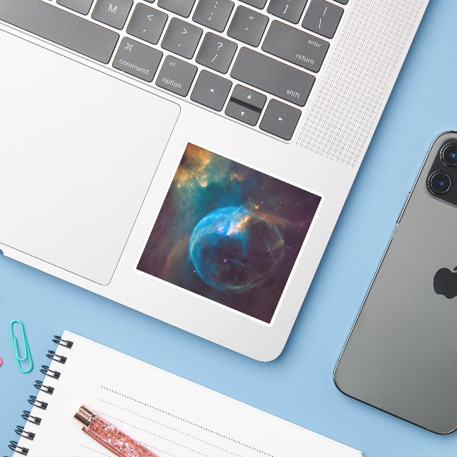 The Bubble Nebula, Ngc 7635. Sticker (Laptop w/ iPhone)