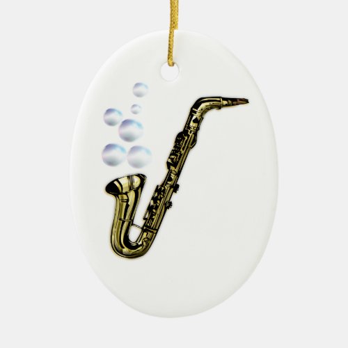 The Bubble Saxophone Ceramic Ornament