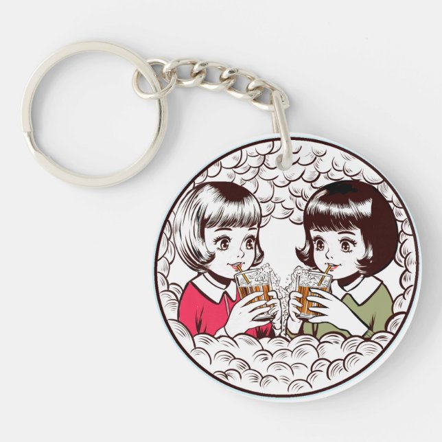 the Bubbling Sisters ACRYLIC KEY HOLDER Keychain (Front)