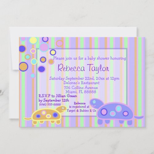 The Bubbly Turtle Baby Shower Invitation