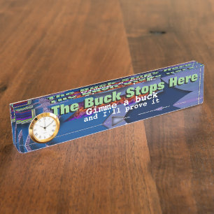 The buck stops here desk name plate