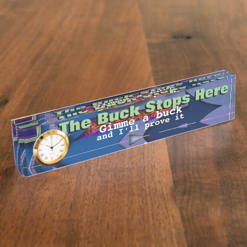 The buck stops here desk name plate