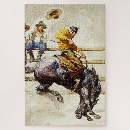 The Bucking Bronco By NC Wyeth Jigsaw Puzzle