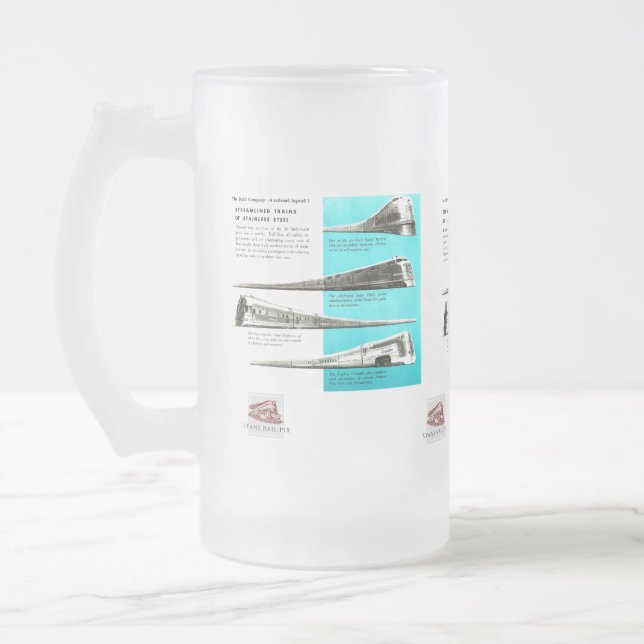 The Budd Company - A Railroad Legend       Frosted Glass Beer Mug (Left)