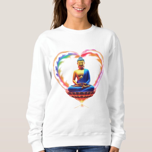 🌈 "The Buddha of Love: Colours of Compassion ❤️✨ Sweatshirt (Front)