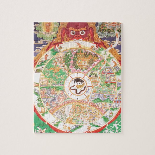 The Buddhist Wheel of Life Jigsaw Puzzle (Vertical)