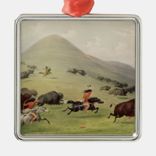 The Buffalo Hunt, c.1832 Metal Ornament