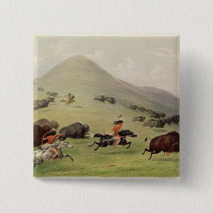 The Buffalo Hunt, c.1832 Pinback Button