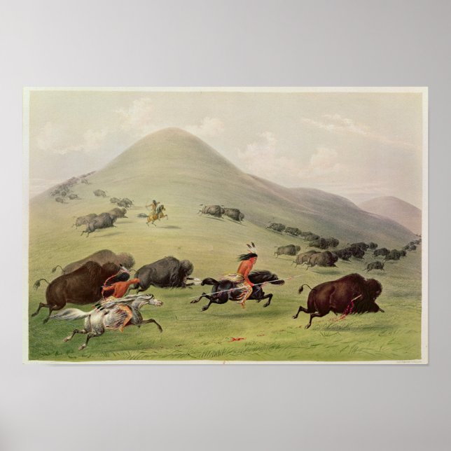 The Buffalo Hunt, c.1832 Poster (Front)