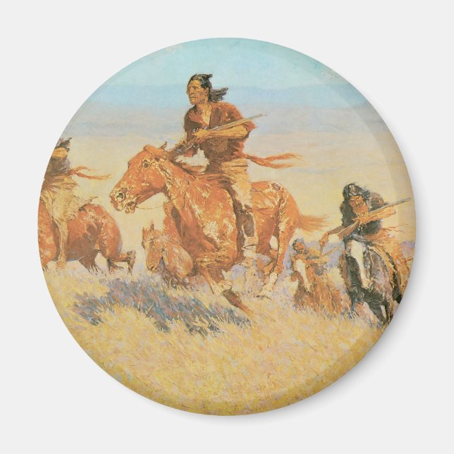 The Buffalo Runners, Big Horn Basin by Remington Magnet (Front)