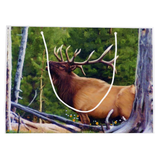 The Bugler Elk Bull Large Gift Bag (Back)