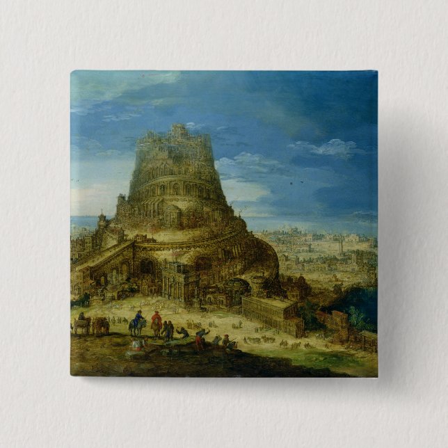 The Building of the Tower of Babel Pinback Button (Front)