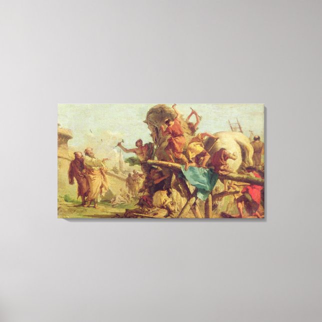 The Building of the Trojan Horse, c.1760 Canvas Print (Front)