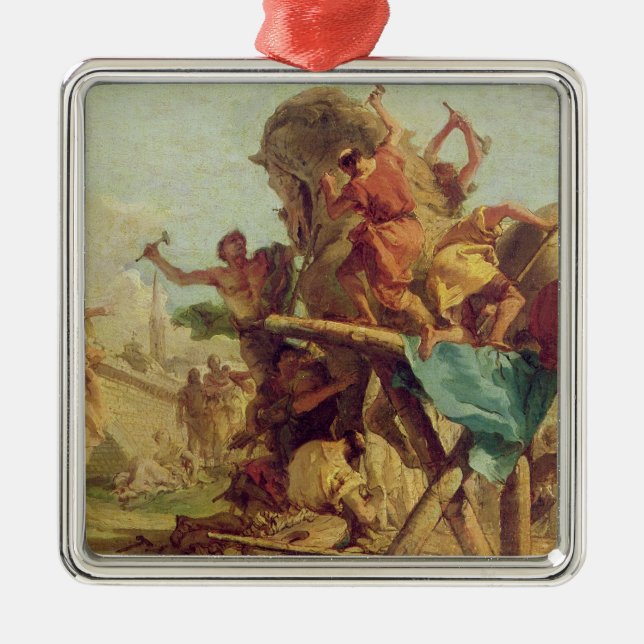 The Building of the Trojan Horse, c.1760 Metal Ornament (Front)