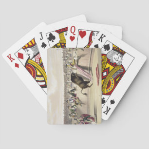 The Bull Leaping the Barriers, 1865 (colour litho) Poker Cards