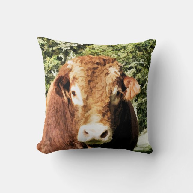 THE BULL THROW PILLOW (Front)
