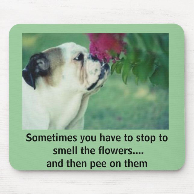 The Bulldog and the Rose Mouse Pad (Front)