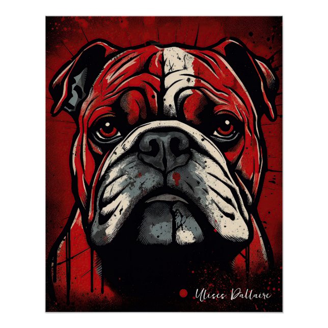 The Bulldog, Red and Black 002 - Ulises Dallaire Poster (Front)