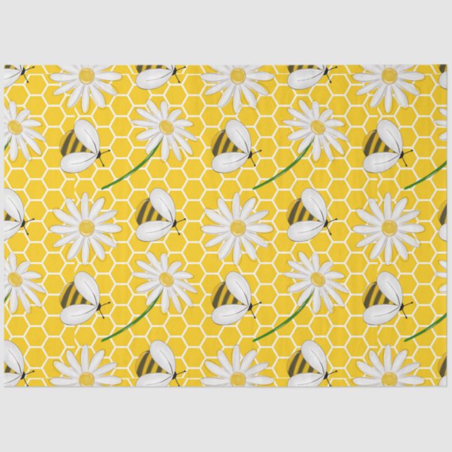 The Bumble Bee and Honey Series Design 3 Tissue Paper (Front)