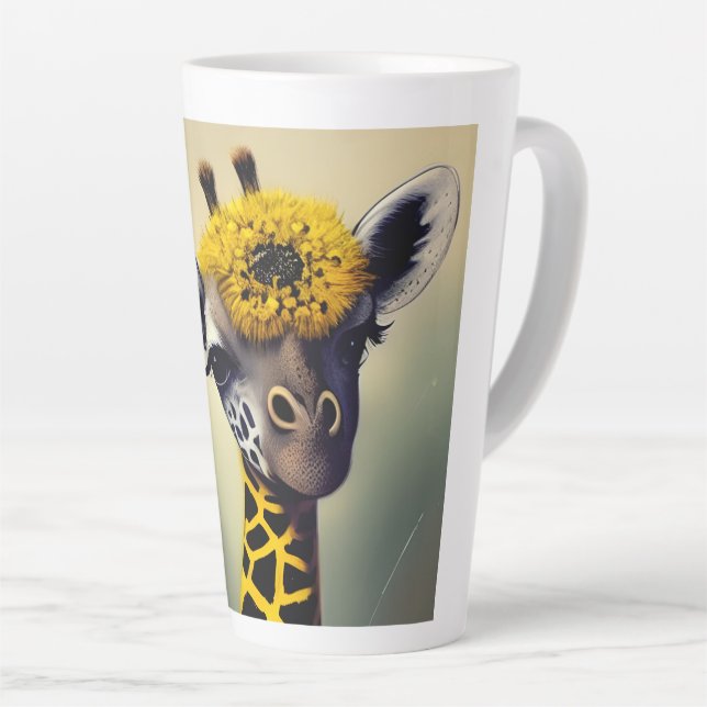 The Bumble Giraffe Digital Art Latte Mug (Right Angle)