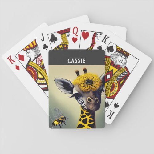 The Bumble Giraffe Personalized  Playing Cards