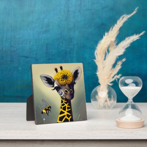 The Bumble Giraffe Whimsical Tabletop Plaque