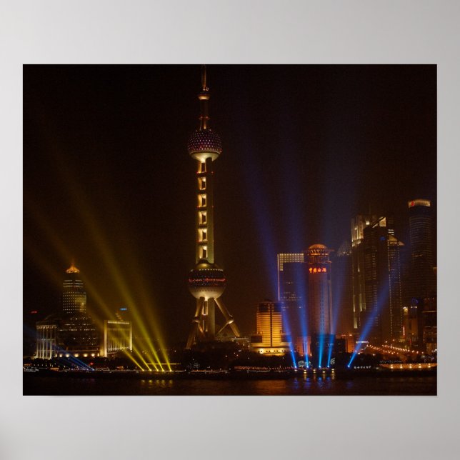 The Bund (waterfront) in Shanghai. Looking Poster (Front)