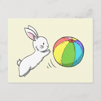 The Bunny And The Ball Postcard by bunnieswithstuff at Zazzle
