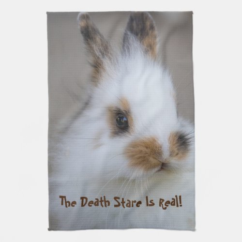 The BUNNY Death Stare is Real Add Own Photo Kitchen Towel