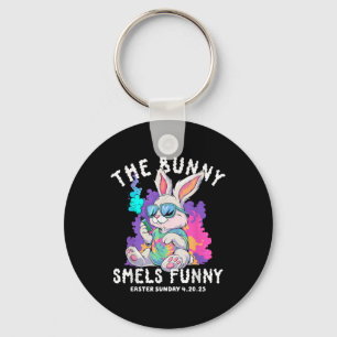 The Bunny Smells Funny Easter Sunday 4 20 25 Happy Keychain